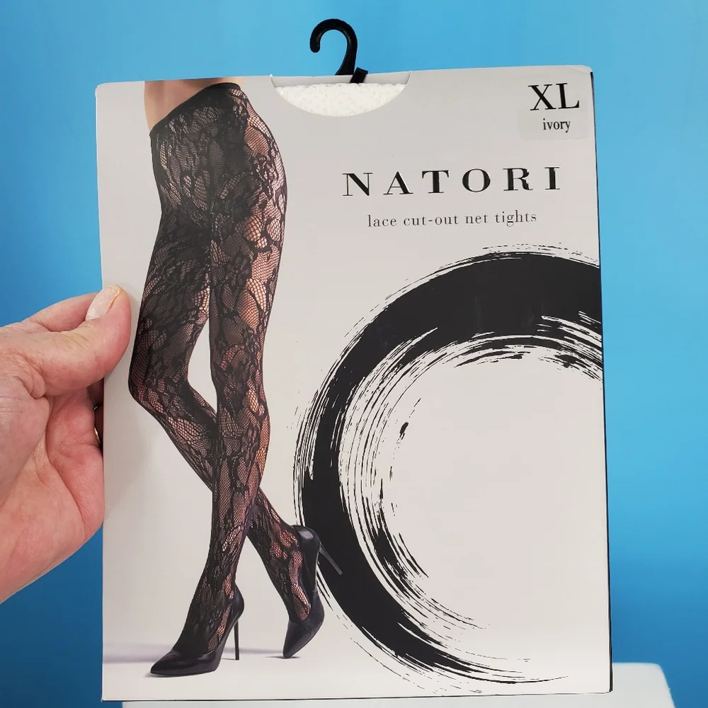 Natori *NEW* ivory lace tights XL